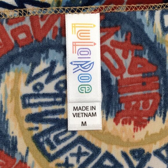 NWT LuLaRoe Classic T Top Womens Size Medium Geometric Red Blue Short Sleeve - Picture 8 of 10